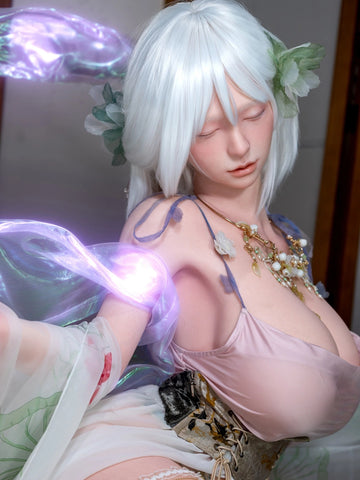 F6263—160cm/5ft3-34kg E Cup Silicone Closed Eyes Sex Doll with Large Breasts | Firefly Diary Max