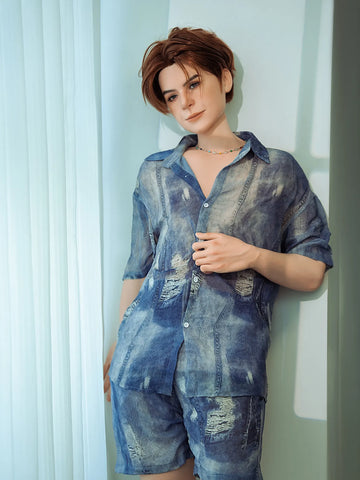 F5703—160cm/5ft2-45.5kg 7.1in Dildo Chinese Femboy Celebrity Male Sex Doll Electric penis| SY Doll