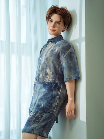 F5703—160cm/5ft2-45.5kg 7.1in Dildo Chinese Femboy Celebrity Male Sex Doll Electric penis| SY Doll