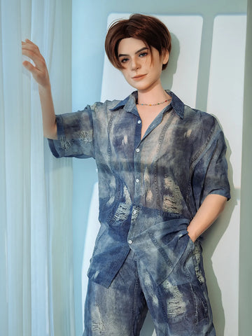 F5703—160cm/5ft2-45.5kg 7.1in Dildo Chinese Femboy Celebrity Male Sex Doll Electric penis| SY Doll