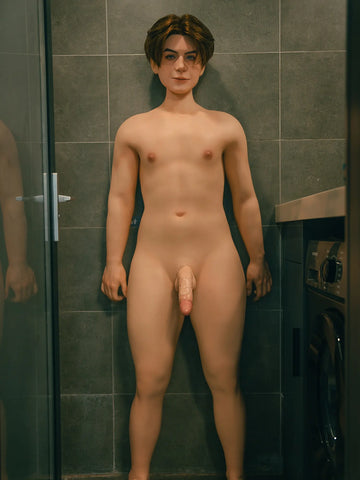 F5703—160cm/5ft2-45.5kg 7.1in Dildo Chinese Femboy Celebrity Male Sex Doll Electric penis| SY Doll