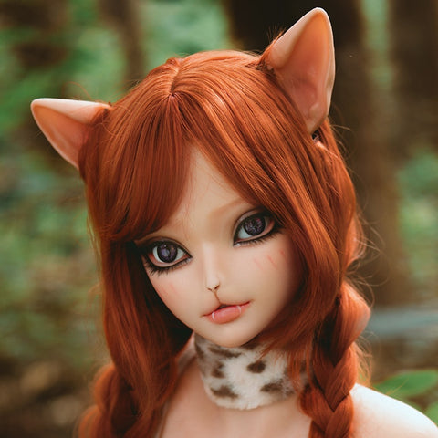 H305 ROS Real Oral Movable Jaw Fantasy Beast Girl Silicone Sex Doll Head| SY Doll M42