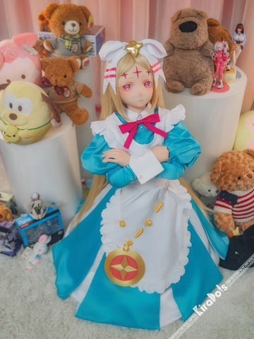 F8651—150cm/4ft9-29kg A Cup Silicone Maid Anime Cosplay Sex Doll with Costume | Kiradols DLC Series