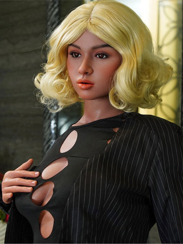 F7526-164cm D Cup  Lifelike Black Silicone Sex Doll | Galatea Doll