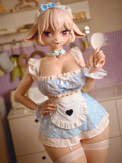 F789-160cm(5ft25)-44kg D Cup Anime Sheep Girl Furry Silicone Sex Doll |Moonvale Doll