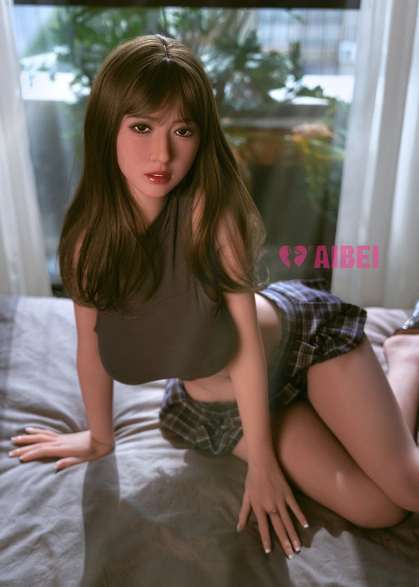 F8690-150cm(4ft9)-33kg F Cup Black Hair TPE Petite-Style Asian Sex Doll | Aibei Doll