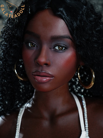 F7615-163cm D Cup Silicone Black Sex Doll | Galatea doll