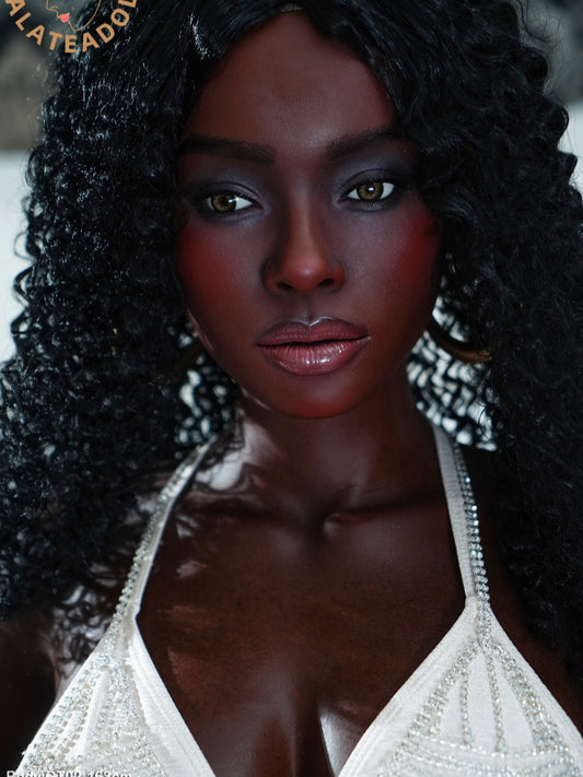 F5143-163cm D Cup Sexy Black Beauty ROS Silicone beautiful ebony Sex Doll | Galatea doll