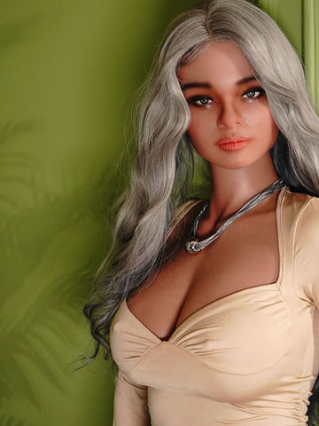 F5152-163cm D Cup Grey Hair Beauty ROS Silicone Sex Doll | Galatea doll