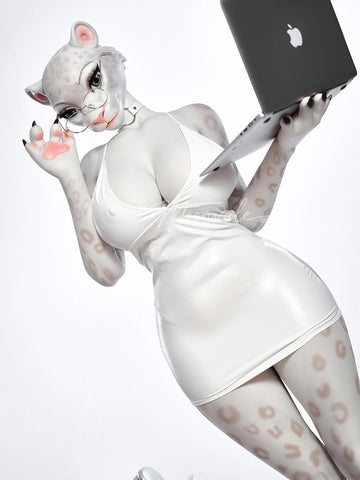F763-165cm(5ft5)-45kg D Cup Silicone Leopard Girl Furry Animal ROS BBW Sex Doll |Moonvale Doll