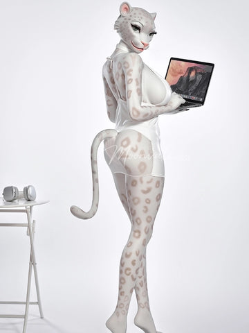 F763-165cm(5ft5)-45kg D Cup Silicone Leopard Girl Furry Animal ROS BBW Sex Doll |Moonvale Doll