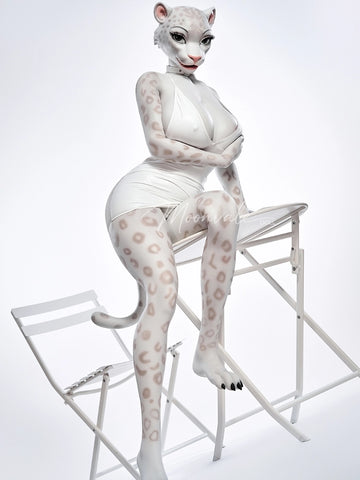 F763-165cm(5ft5)-45kg D Cup Silicone Leopard Girl Furry Animal ROS BBW Sex Doll |Moonvale Doll
