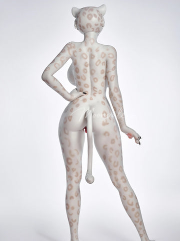F763-165cm(5ft5)-45kg D Cup Silicone Leopard Girl Furry Animal ROS BBW Sex Doll |Moonvale Doll