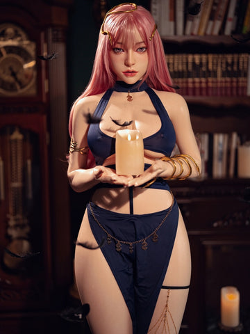 F7627-164cm(5.4ft) 36kg D Cup Silicone Body+Movable Jaw Head Sex Doll丨SY Doll