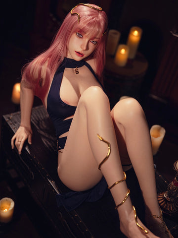 F7627-164cm(5.4ft) 36kg D Cup Silicone Body+Movable Jaw Head Sex Doll丨SY Doll