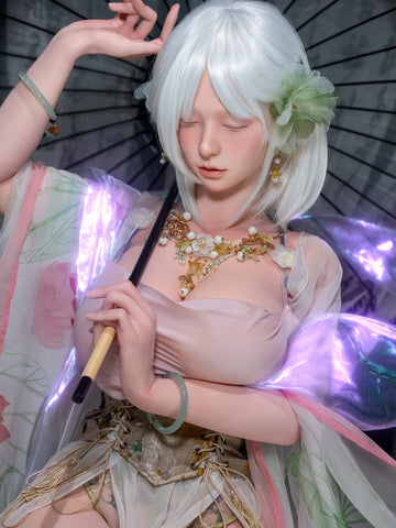 F6263—160cm/5ft3-34kg E Cup Silicone Closed Eyes Sex Doll with Large Breasts | Firefly Diary Max