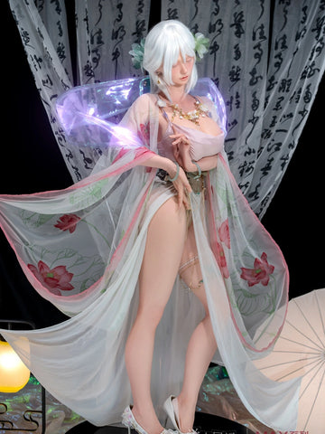 F6263—160cm/5ft3-34kg E Cup Silicone Closed Eyes Sex Doll with Large Breasts | Firefly Diary Max