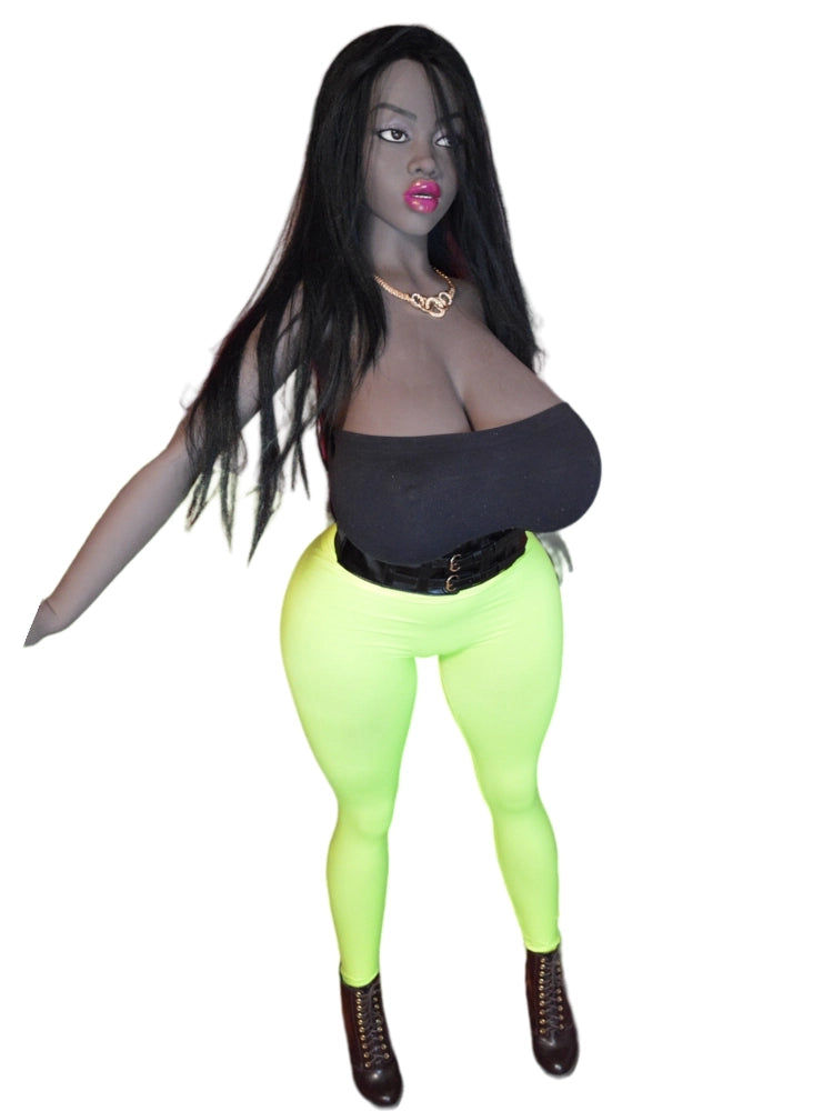 F231-Zara 163cm/5ft3 Premium TPE Real Adult Big Boobs Black Ebony Sex Doll