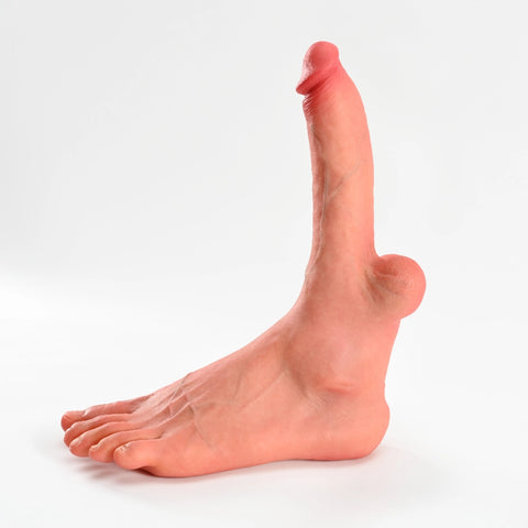 V29-3.4lbs Single Silicone Male Sex Doll Feet with Large Dildo for Foot Sex
