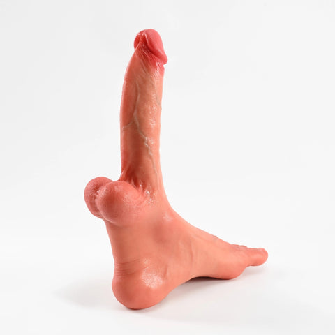 V29-3.4lbs Single Silicone Male Sex Doll Feet with Large Dildo for Foot Sex