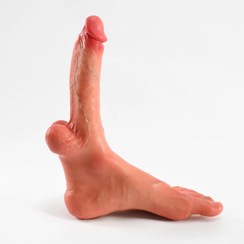 V29-3.4lbs Single Silicone Male Sex Doll Feet with Large Dildo for Foot Sex