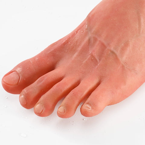V29-3.4lbs Single Silicone Male Sex Doll Feet with Large Dildo for Foot Sex