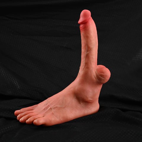 V29-3.4lbs Single Silicone Male Sex Doll Feet with Large Dildo for Foot Sex