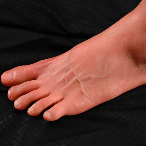 V29-3.4lbs Single Silicone Male Sex Doll Feet with Large Dildo for Foot Sex