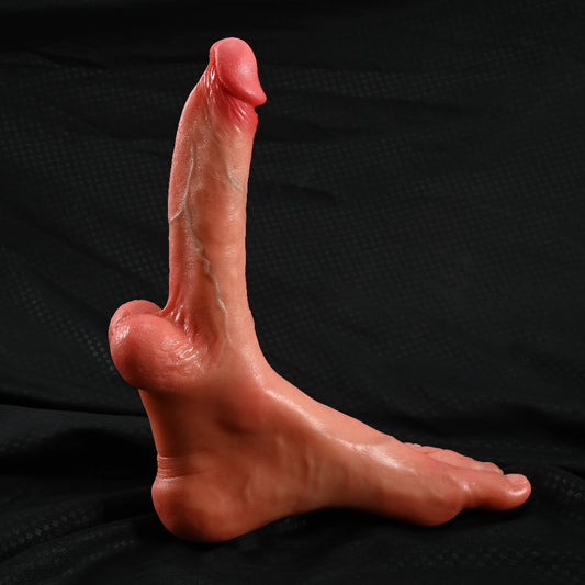 V29-3.4lbs Single Silicone Male Sex Doll Feet with Large Dildo for Foot Sex