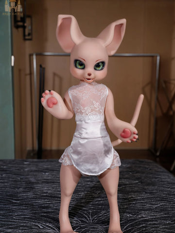 F9361-19.5kg Silicone Fur Fapdolls Cream Mouse Life Like Mini Hentai Sex Doll｜Doll Castle