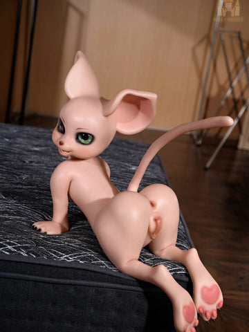 F9361-19.5kg Silicone Fur Fapdolls Cream Mouse Life Like Mini Hentai Sex Doll｜Doll Castle