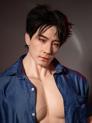 F5997-175cm/5ft9-49kg Full Size Hair transplant Asian ROS Sex With Silicone Male Sex Doll | Qita doll