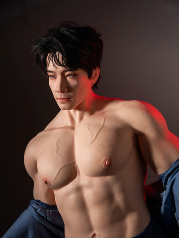 F5997-175cm/5ft9-49kg Full Size Hair transplant Asian ROS Sex With Silicone Male Sex Doll | Qita doll