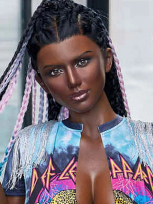 H958 Sex Doll Head-Silicone-Girl with dreadlocks【Irontech Doll Head】