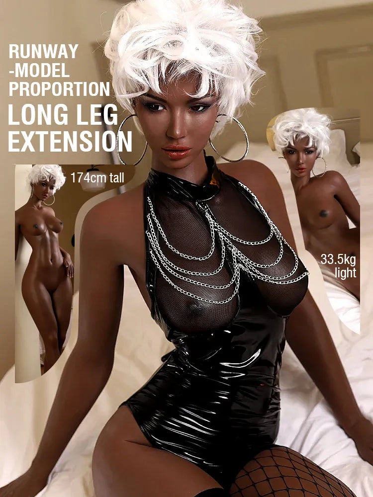 F5527k-174cm/5ft7-33.5kg D Cup  Sunniva Black Silicone Celebrity Sexdoll【IN Stock US】｜Starpery Doll