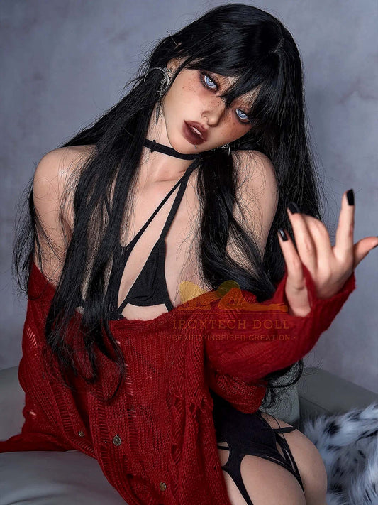 F6146-161cm(5ft3)-29kg A Cup Sex Dolls Flat Chested with Silicone Head - Irontech Doll