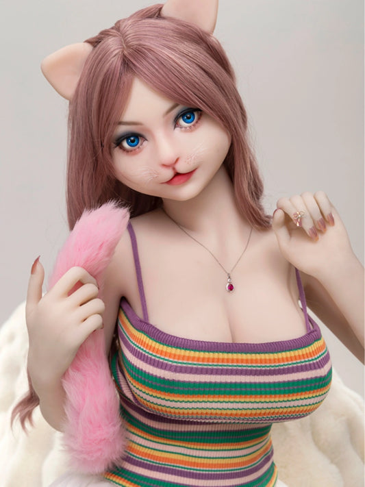 F7067-156cm/5ft1-32kg E Cup Ultra-Realistic Furry Sex Doll with Animal Earsy Silicon Head TPE Body｜Doll Castle