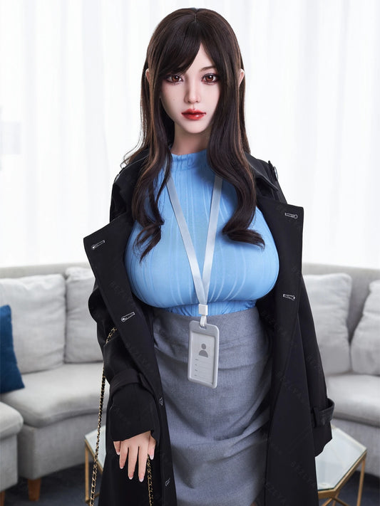F7117-161cm(5.28ft)-32.8kg 2.2 I Cup Asian Real Silicone Japanese Office Lady Sex Doll – Professional Attire Love Doll｜Bezlya Doll