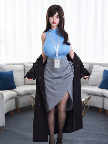 F7117-161cm(5.28ft)-32.8kg 2.2 I Cup Asian Real Silicone Japanese Office Lady Sex Doll – Professional Attire Love Doll｜Bezlya Doll