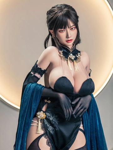 F7118-155cm(5.12ft)-34.5kg 2.1 I Cup Ink Moon Sorceress – Silicone Asian Exotic Mini Sex Doll for Men｜Bezlya Doll