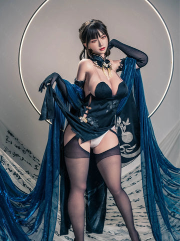 F7118-155cm(5.12ft)-34.5kg 2.1 I Cup Ink Moon Sorceress – Silicone Asian Exotic Mini Sex Doll for Men｜Bezlya Doll