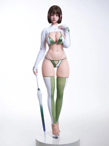 F7134-155cm(5.1ft)-38kg 2.2cf E Cup Silicone Japanese Young Sex Doll with Green Eyes & Short Hair Sex Doll｜Bezlya Doll