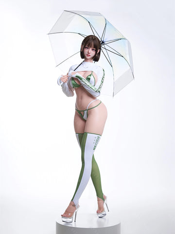 F7134-155cm(5.1ft)-38kg 2.2cf E Cup Silicone Japanese Young Sex Doll with Green Eyes & Short Hair Sex Doll｜Bezlya Doll