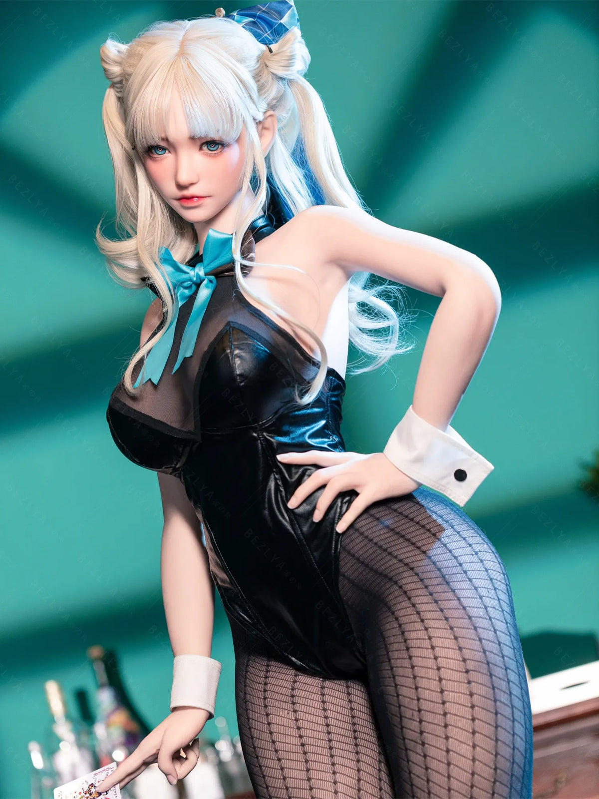 F7135-155Mcm(5.1ft)-38kg 2.2cf E Cup Mini Silicone White Twin Tails Japanese Cosplay Sex Doll｜Bezlya Doll