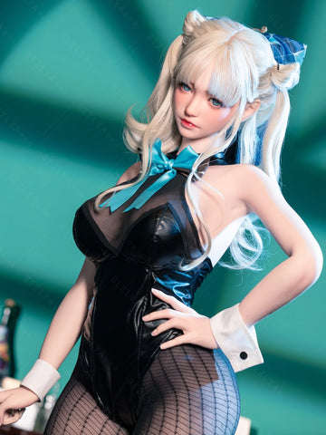 F7135-155Mcm(5.1ft)-38kg 2.2cf E Cup Mini Silicone White Twin Tails Japanese Cosplay Sex Doll｜Bezlya Doll