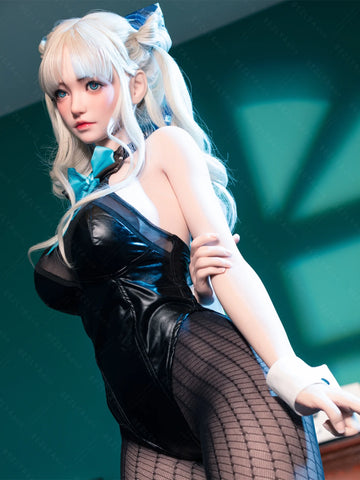 F7135-155Mcm(5.1ft)-38kg 2.2cf E Cup Mini Silicone White Twin Tails Japanese Cosplay Sex Doll｜Bezlya Doll