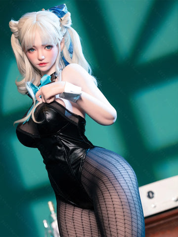 F7135-155Mcm(5.1ft)-38kg 2.2cf E Cup Mini Silicone White Twin Tails Japanese Cosplay Sex Doll｜Bezlya Doll