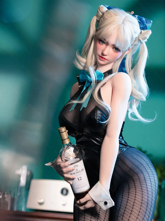 F7135-155Mcm(5.1ft)-38kg 2.2cf E Cup Mini Silicone White Twin Tails Japanese Cosplay Sex Doll｜AITIA Doll