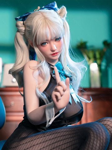 F7135-155Mcm(5.1ft)-38kg 2.2cf E Cup Mini Silicone White Twin Tails Japanese Cosplay Sex Doll｜Bezlya Doll