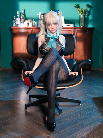 F7135-155Mcm(5.1ft)-38kg 2.2cf E Cup Mini Silicone White Twin Tails Japanese Cosplay Sex Doll｜Bezlya Doll